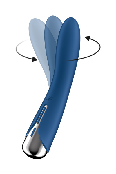 Вибратор для точки G  с ротацией Satisfyer Spinning Vibe 1, силикон, синий, 17,8 см