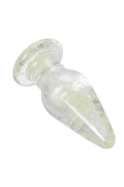 Анальная втулка Sexus Glass светящаяся в темноте, стекло,9,8 см